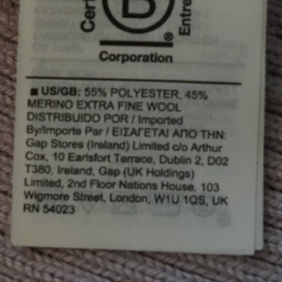 Athleta, Merino Wool Hanover V-Neck Long Sleeve Sweater, Dove, Lilac, Purple - Picture 6 of 7